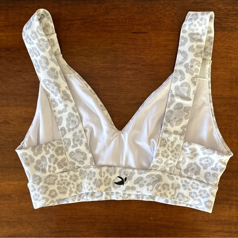 Glyder Leopard Print Bralette - White and Gray - Picture 3 of 6